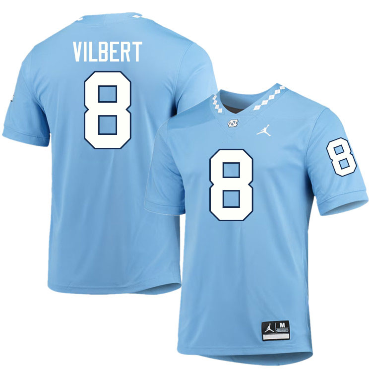 #8 Smith Vilbert North Carolina Tar Heels College Football Jersey Stitched-Carolina Blue